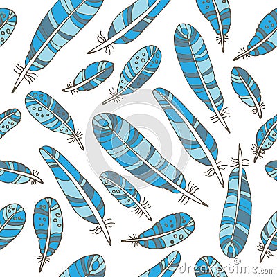 Feathers seamless-10 Vector Illustration